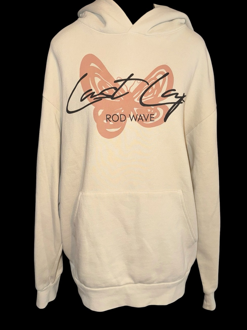 Rod Wave Last Lap Tour Hoodie Cream Medium Official Merch Back Graphic